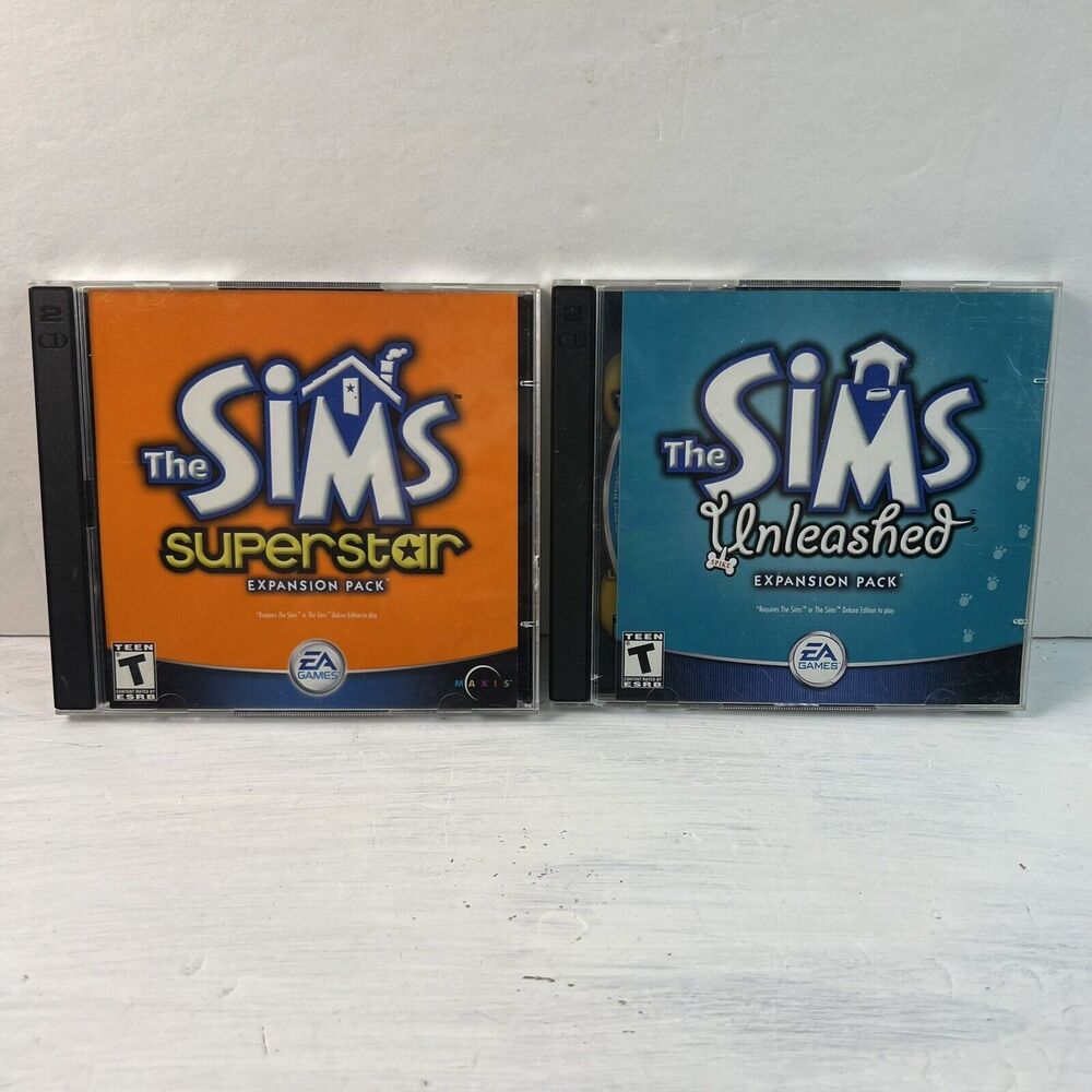 The Sims Superstar & Unleashed Expansion Packs PC CD-ROMs EA Electronic Arts
